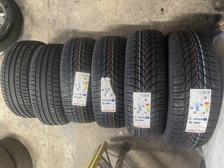 New tyres ready to fit at Woodside Garage, New Mills