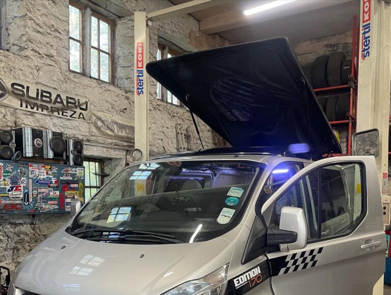 Van conversion work in the workshop